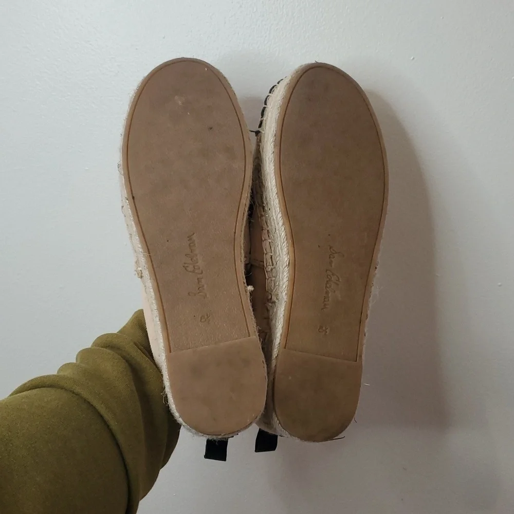 Sam Edelman Celton Moccasins Size 8.5 Pearl Design Cap Toe Espadrille - Picture 9 of 13
